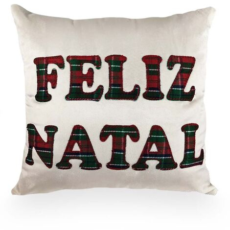 imagem do produto Almofada Decorativa Quadrada 45x45cm Veludo Feliz Natal MOD25 - Catran