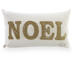 Almofada Decorativa Retangular 35x52cm Veludo Natal Noel 314-03 Bege