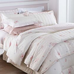 Jogo de Cama Casal 200 Fios Licenza Off White/Rosé