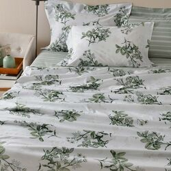 Jogo de Cama Queen 200 Fios Vale Verde Branco/Verde