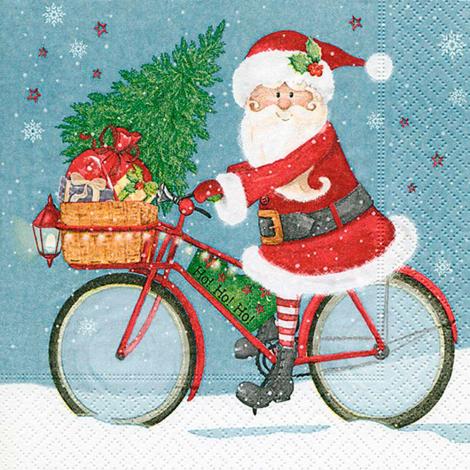 imagem do produto Kit Guardanapos Ambiental Paper Santa On A Bike - Catran