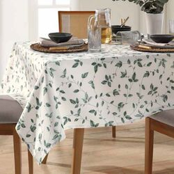 Toalha de Mesa Retangular 160x250cm Clean Athenas Botânica 01 Estampada Clara